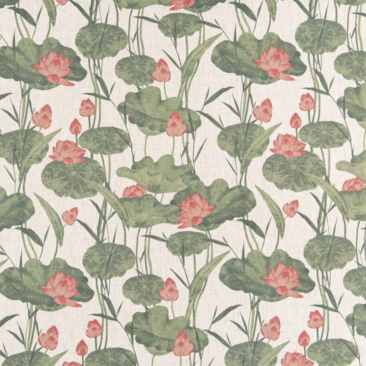 Blush - Green,Pink Floral,Leaves,Tropical & Botanical Upholstery Fabric 54 Inches"